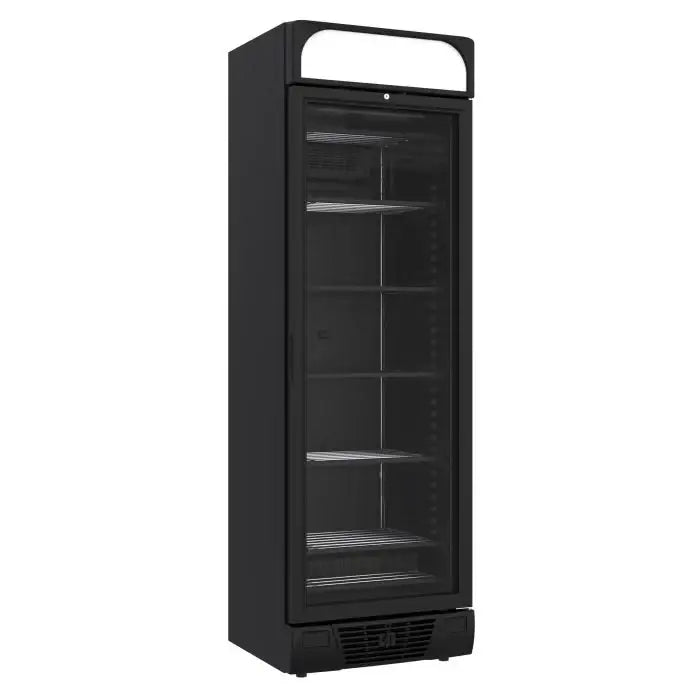 Tiefkühlschrank 1 Glastür - Schwarz - 382 Liter - 640x670x2056 mm - Gastro-Bedarf24 GmbH