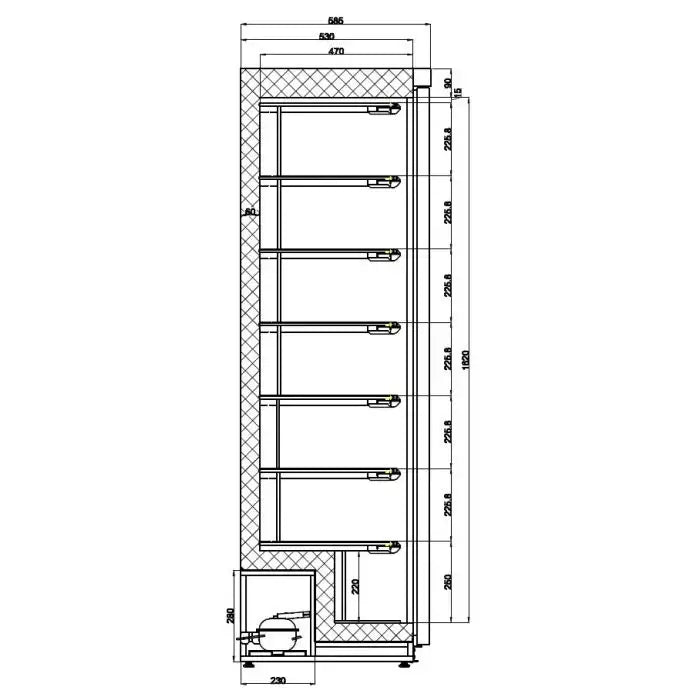 Tiefkühlschrank - 1 Tür - Weiß - 340 Liter - 600x585x1850 mm - Gastro-Bedarf24 GmbH