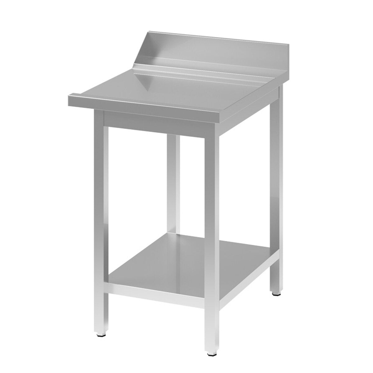 TOPLINE boşaltma masası, arkalıklı, sağdan eklenebilir, 700 x 700 mm