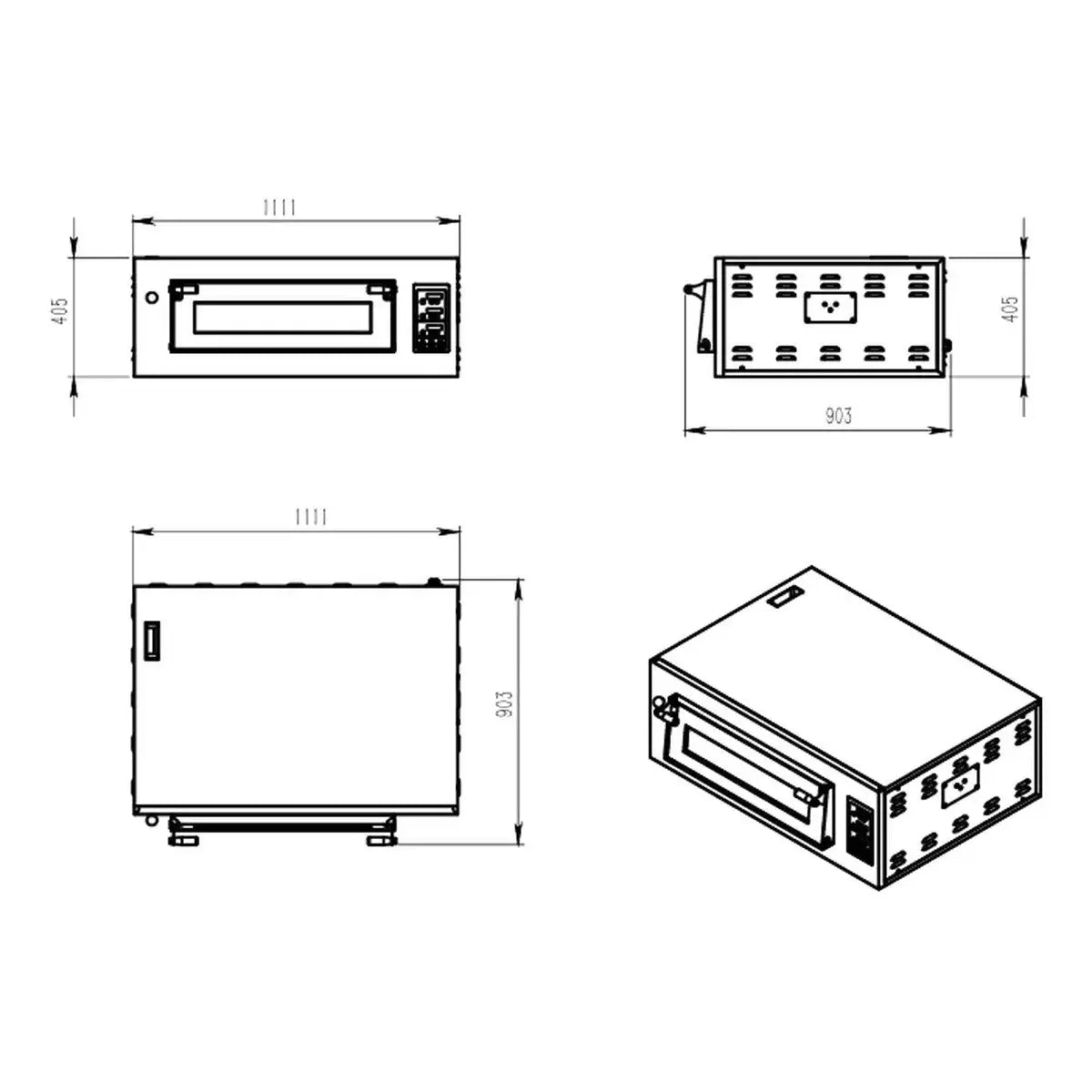 TOPLINE Elektro Pizzaofen 4 x 34 cm, digitales Thermostat, 1100 x 835 mm - Gastro-Bedarf24 GmbH