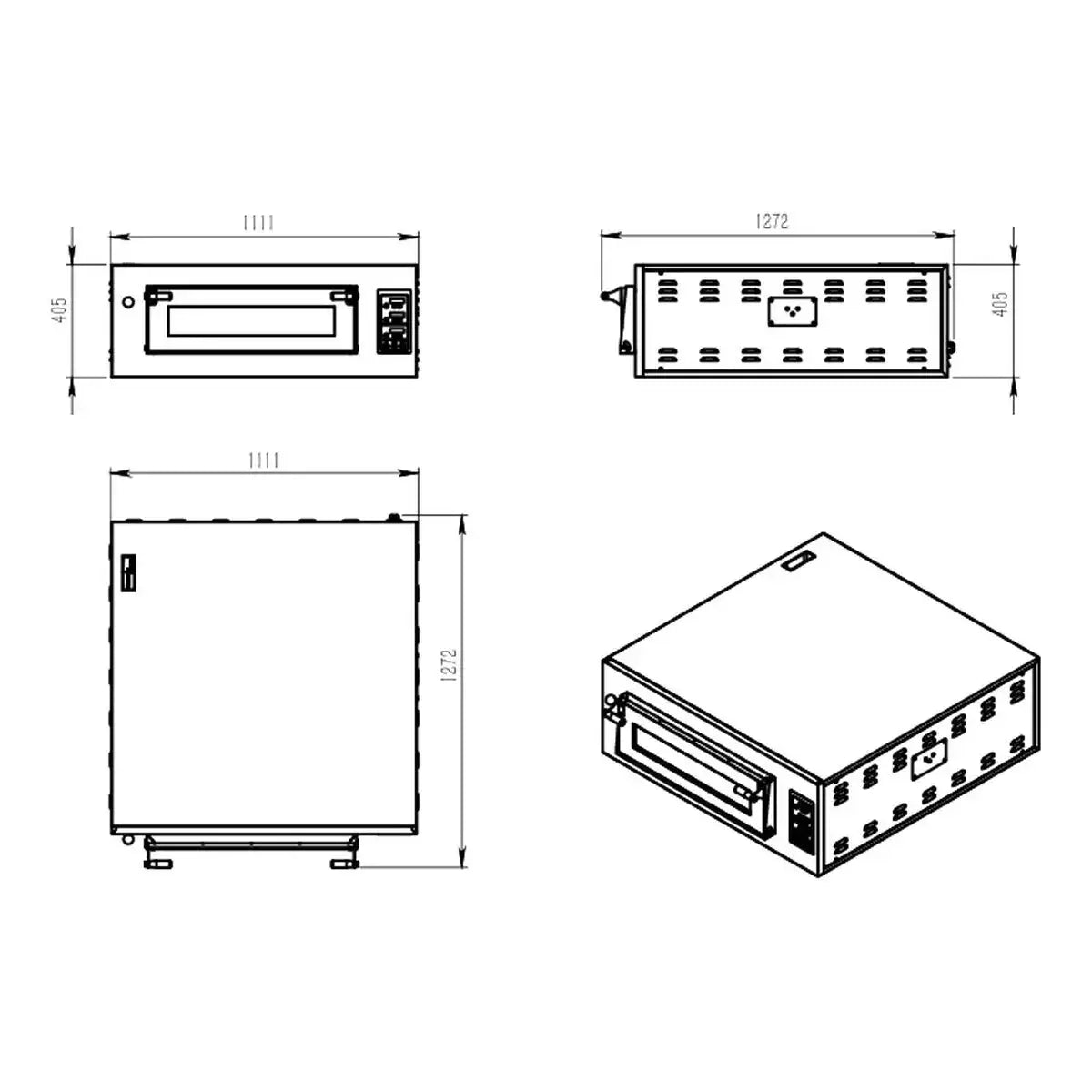 TOPLINE Elektro Pizzaofen 6 x 34 cm (tiefe Version), digitales Thermostat, 1100 x 1185 mm - Gastro-Bedarf24 GmbH