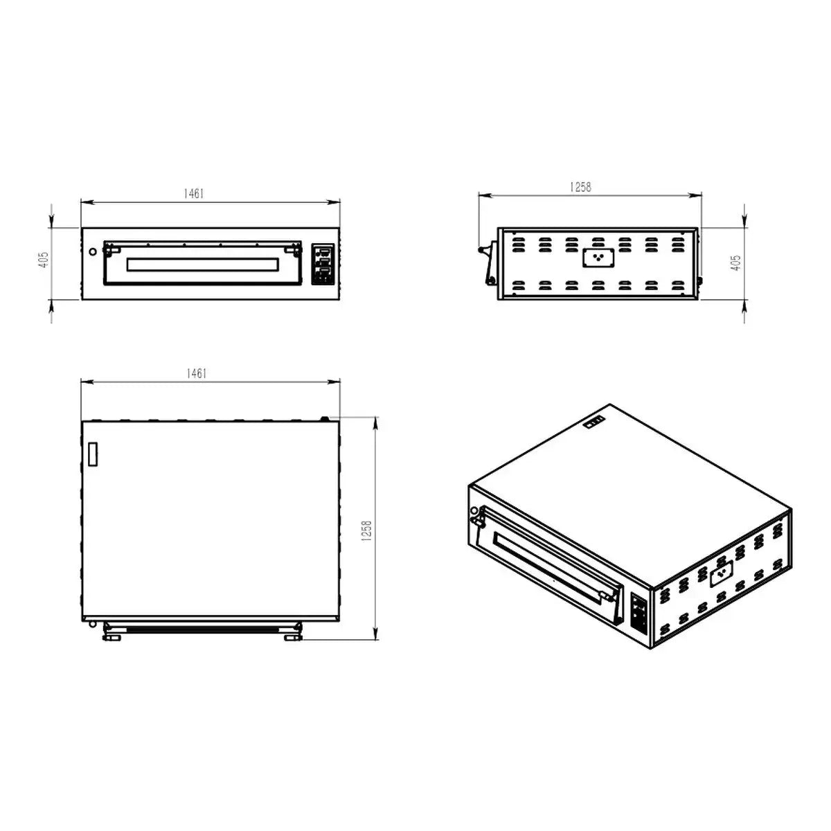 TOPLINE Elektro Pizzaofen 9 x 34 cm, digitales Thermostat, 1450 x 1185 mm - Gastro-Bedarf24 GmbH