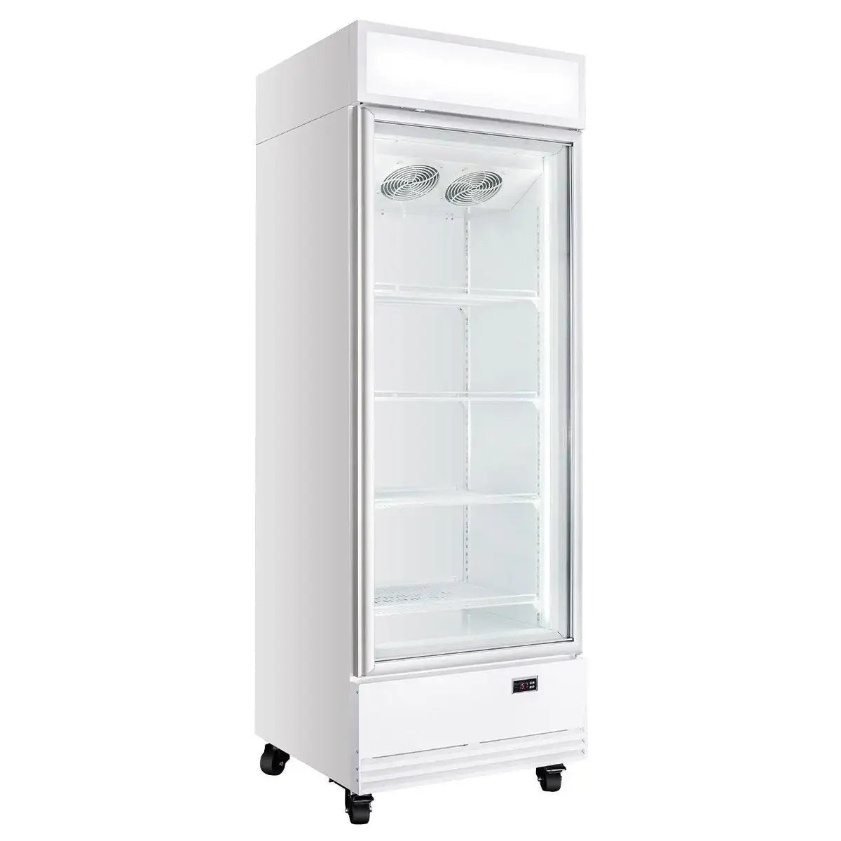 TOPLINE Getränkekühlschrank 570 Liter mit Leuchtaufsatz "weiß" - Gastro-Bedarf24 GmbH