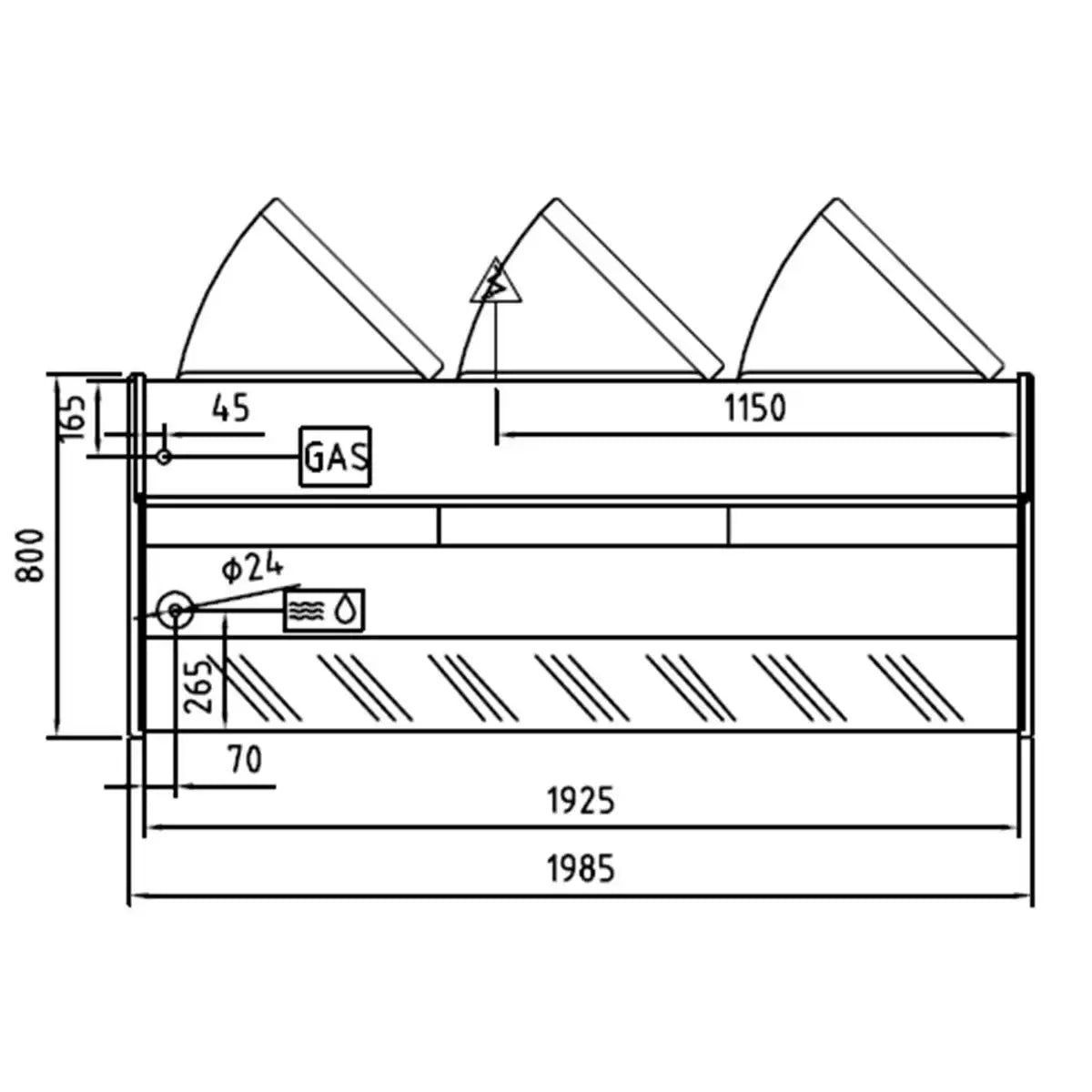 TOPLINE Refrigerated Counter 200 - Straight Front Glass "white"