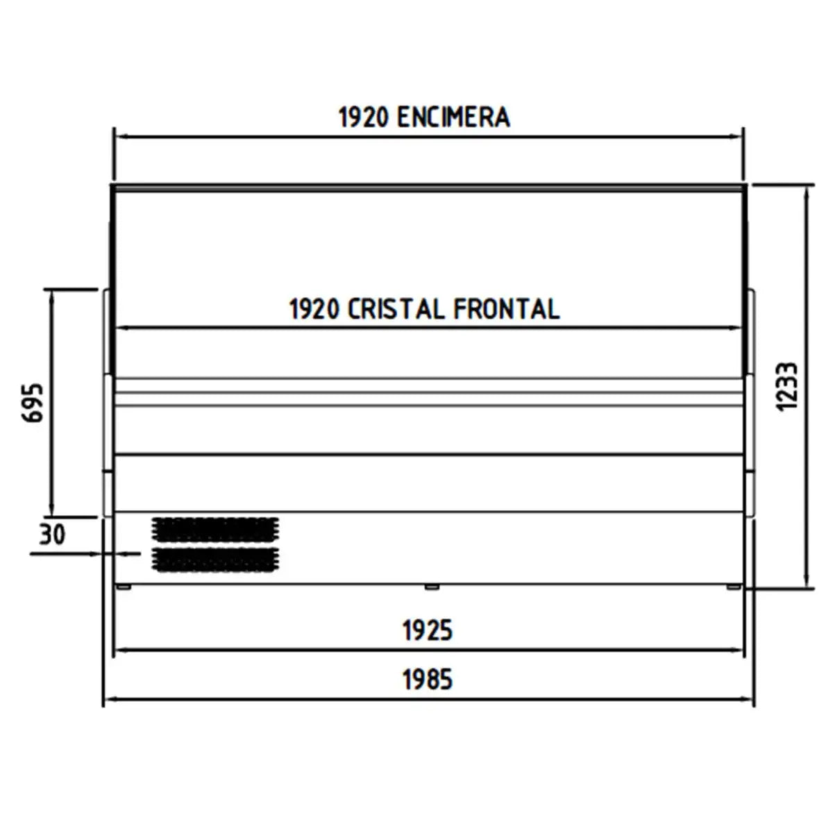 TOPLINE Refrigerated Counter 200 - Straight Front Glass "white"
