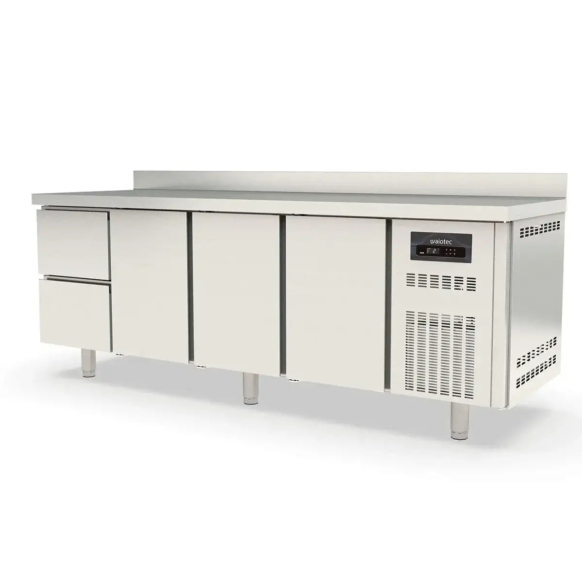 TOPLINE Refrigerated Table / 4x GN1/1 with 2 Drawers / 3 Doors & Raised Edge, 2245 x 700 mm