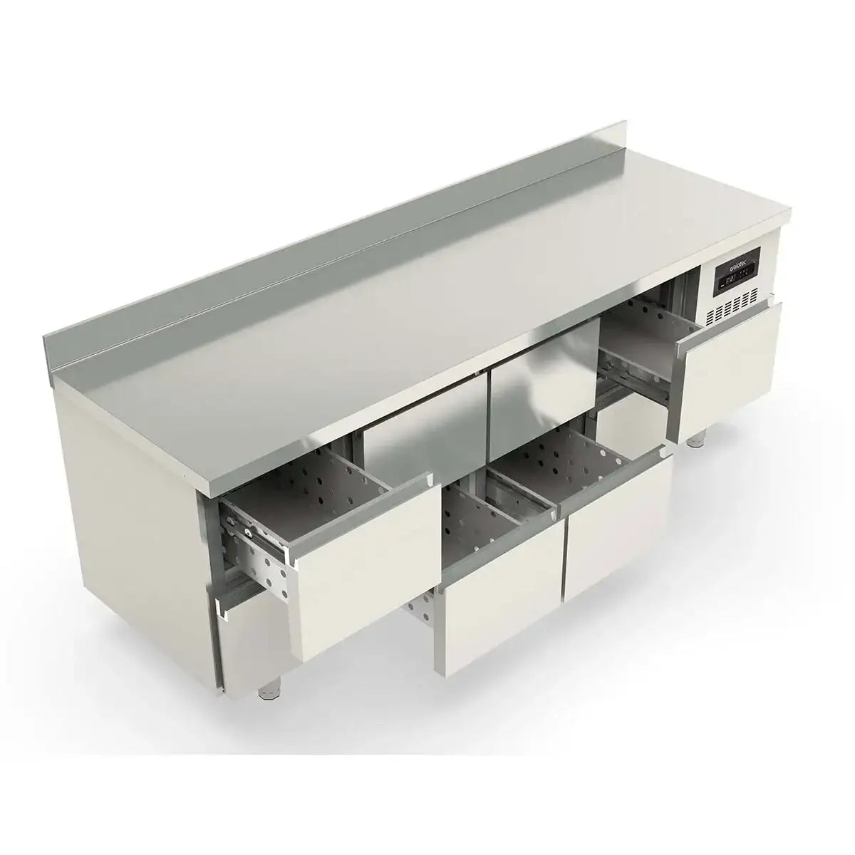 TOPLINE Refrigerated Table / 4x GN1/1 with 8 Drawers & Raised Edge, 2245 x 700 mm