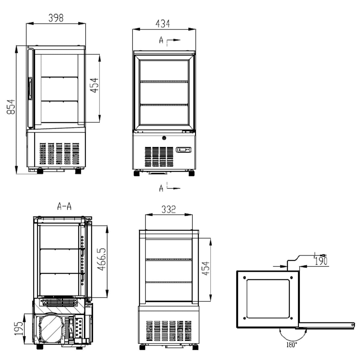 TOPLINE Kühlvitrine 2 - fach / 56 Liter "schwarz" - Gastro - Bedarf24 GmbH