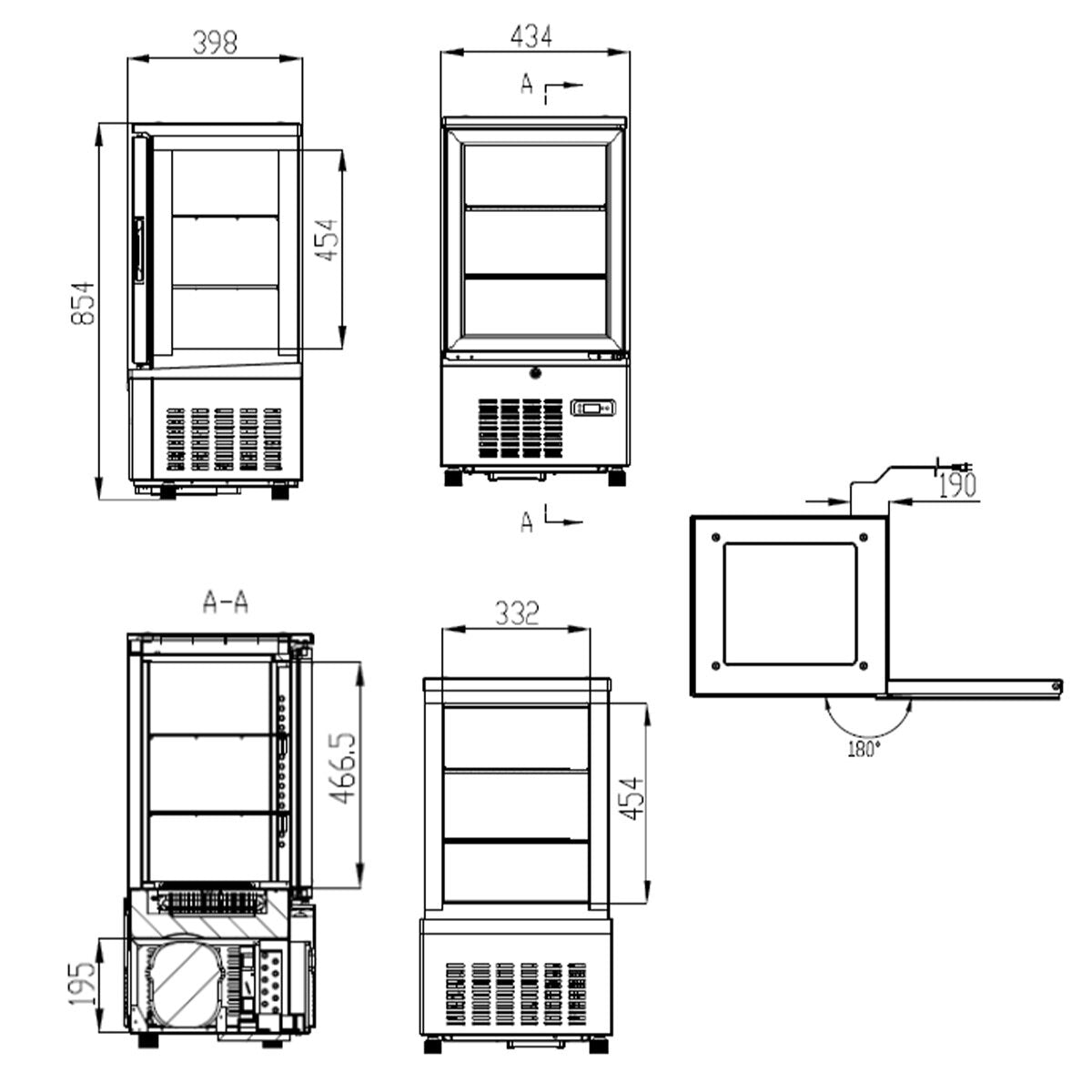 TOPLINE Kühlvitrine 2 - fach / 56 Liter "weiß" - Gastro - Bedarf24 GmbH