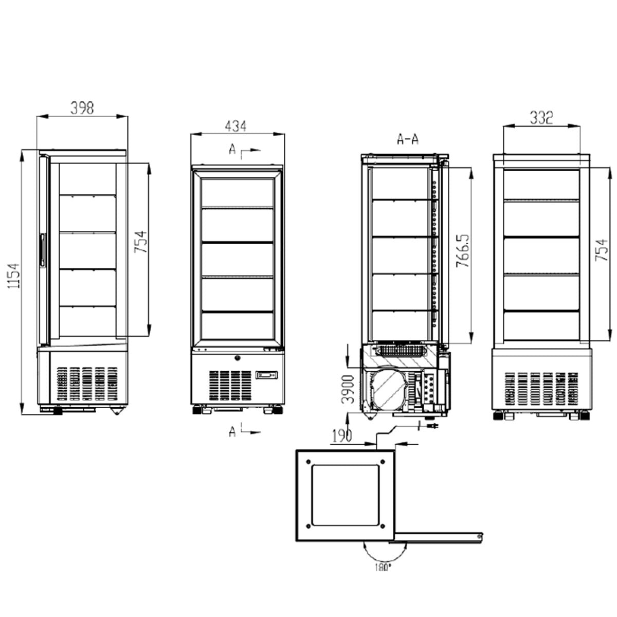 TOPLINE Kühlvitrine 4 - fach / 92 Liter "weiß" - Gastro - Bedarf24 GmbH