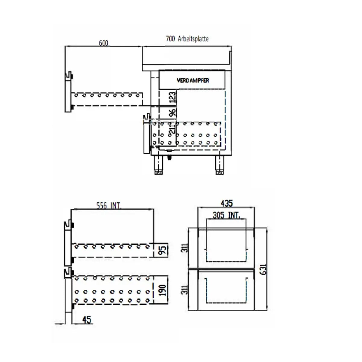 TOPLINE Tiefkühltisch / 2-fach GN1/1 mit 2 Schubladen / 1 Tür & Aufkantung, 1345 x 700 mm - Gastro-Bedarf24 GmbH