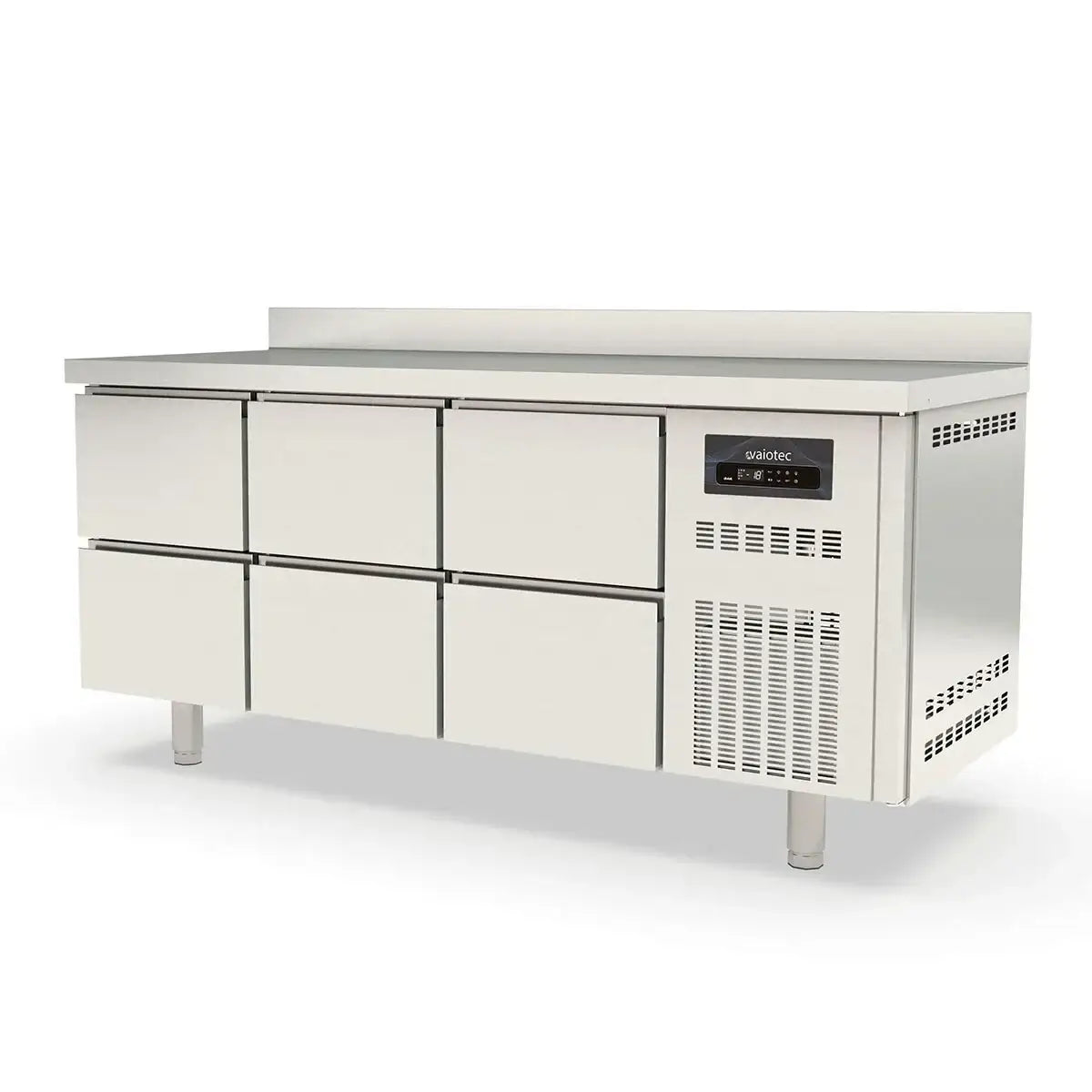 TOPLINE Freezer Table / 3x GN1/1 with 6 Drawers & Raised Edge, 1795 x 700 mm