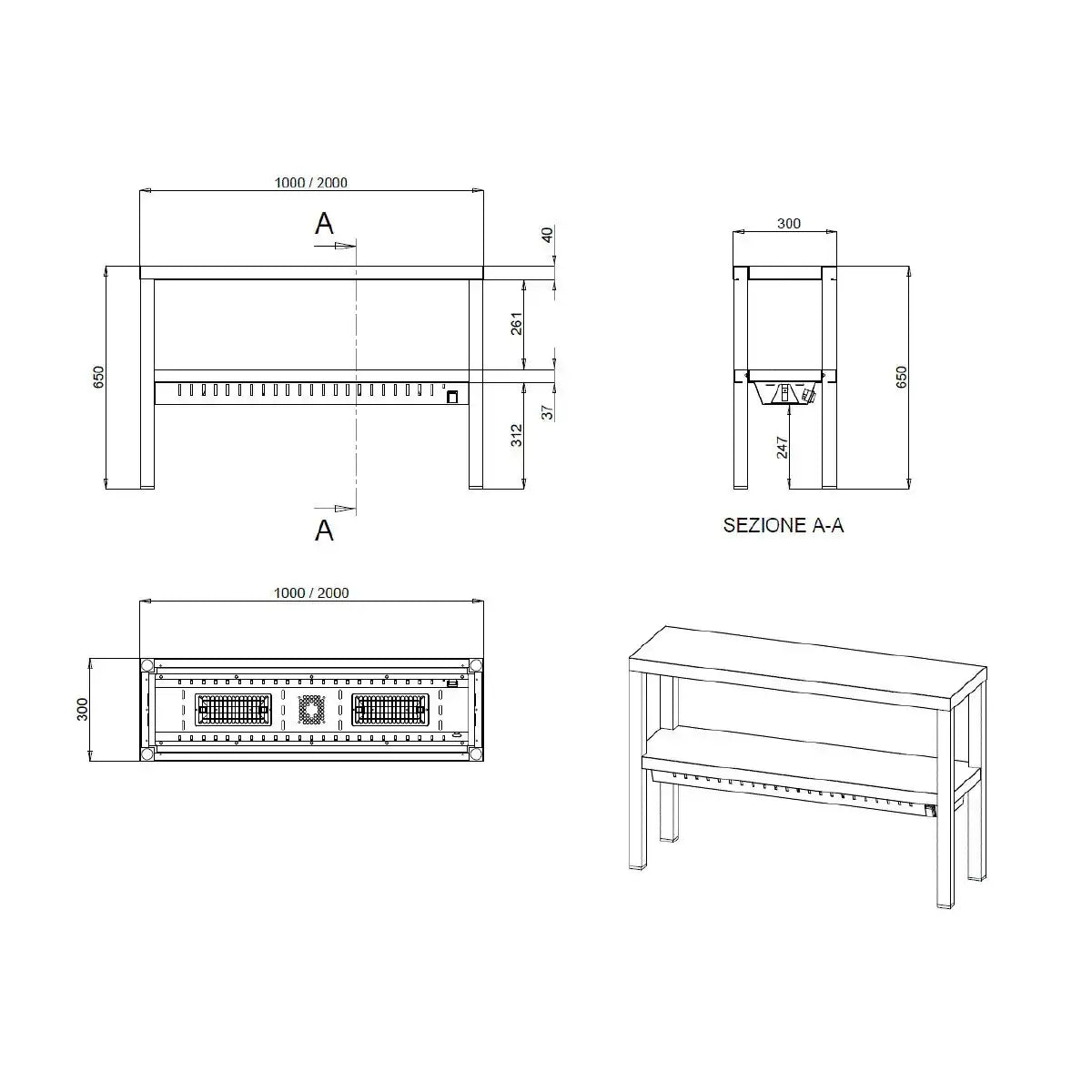 TOPLINE Wärmebrücke / 2 Etagen , 1000 x 300 mm