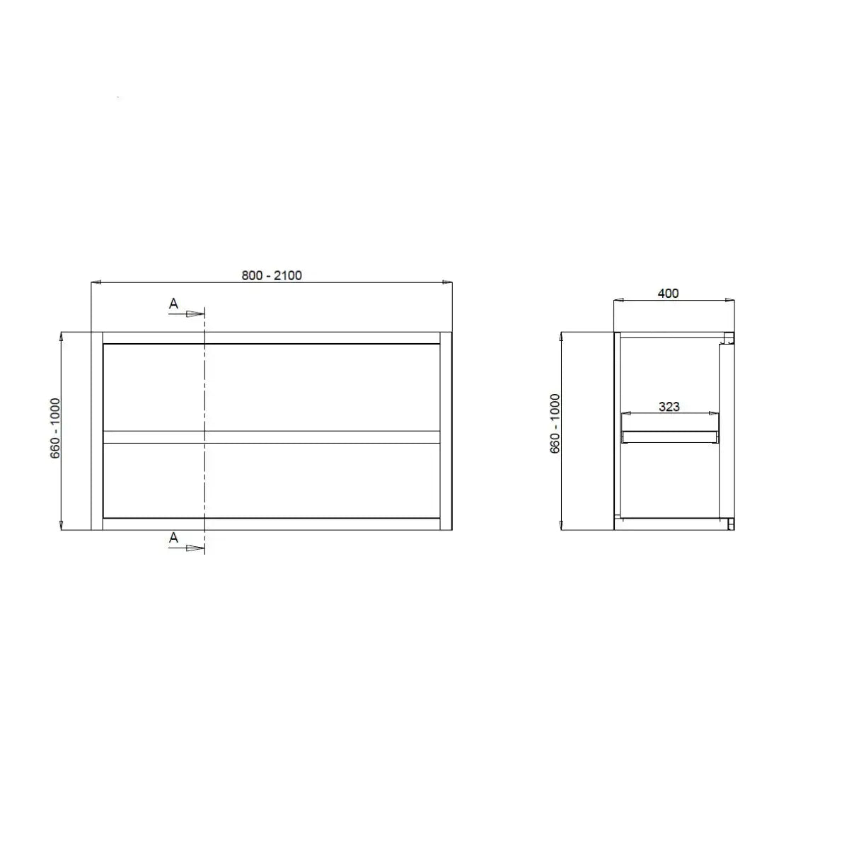 TOPLINE Wall Cabinet / Open, 800 x 400 mm