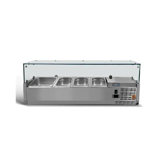 UNNICOOL Kühlaufsatzvitrine - 150 cm - 6 x GN 1/3 - Gastro-Bedarf24 GmbH