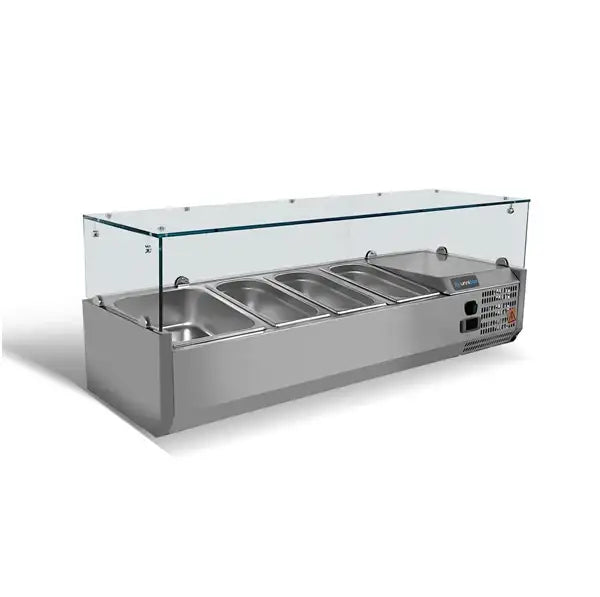 UNNICOOL Kühlaufsatzvitrine - 4x GN 1/3 - 1200x395x435 mm