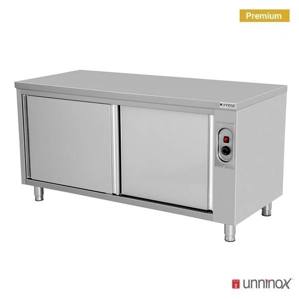 Edelstahl Wärmeschrank mit Schiebetüren - 1000x600xH850mm