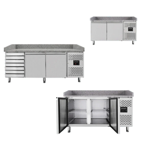 Pizzakühltische mit grauen Granit