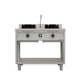 Gas-Wokherd – 1000x600x850/900 mm - 2×15 kW – 2 Kochzonen