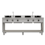 Gas-Wokherd – 2000x600x850/900 mm - 4×15 kW – 4 Kochzonen