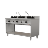 Gas-Wokherd – 1500x600x850/900 mm - 3×15 kW – 3 Kochzonen