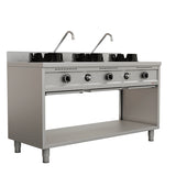 Gas-Wokherd – 1500x600x850/900 mm - 3×15 kW – 3 Kochzonen