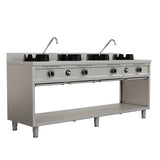 Gas-Wokherd – 2000x600x850/900 mm - 4×15 kW – 4 Kochzonen