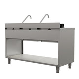 Gas-Wokherd – 1500x600x850/900 mm - 3×15 kW – 3 Kochzonen