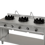 Gas-Wokherd – 1500x600x850/900 mm - 3×15 kW – 3 Kochzonen