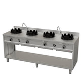 Gas-Wokherd – 2000x600x850/900 mm - 4×15 kW – 4 Kochzonen