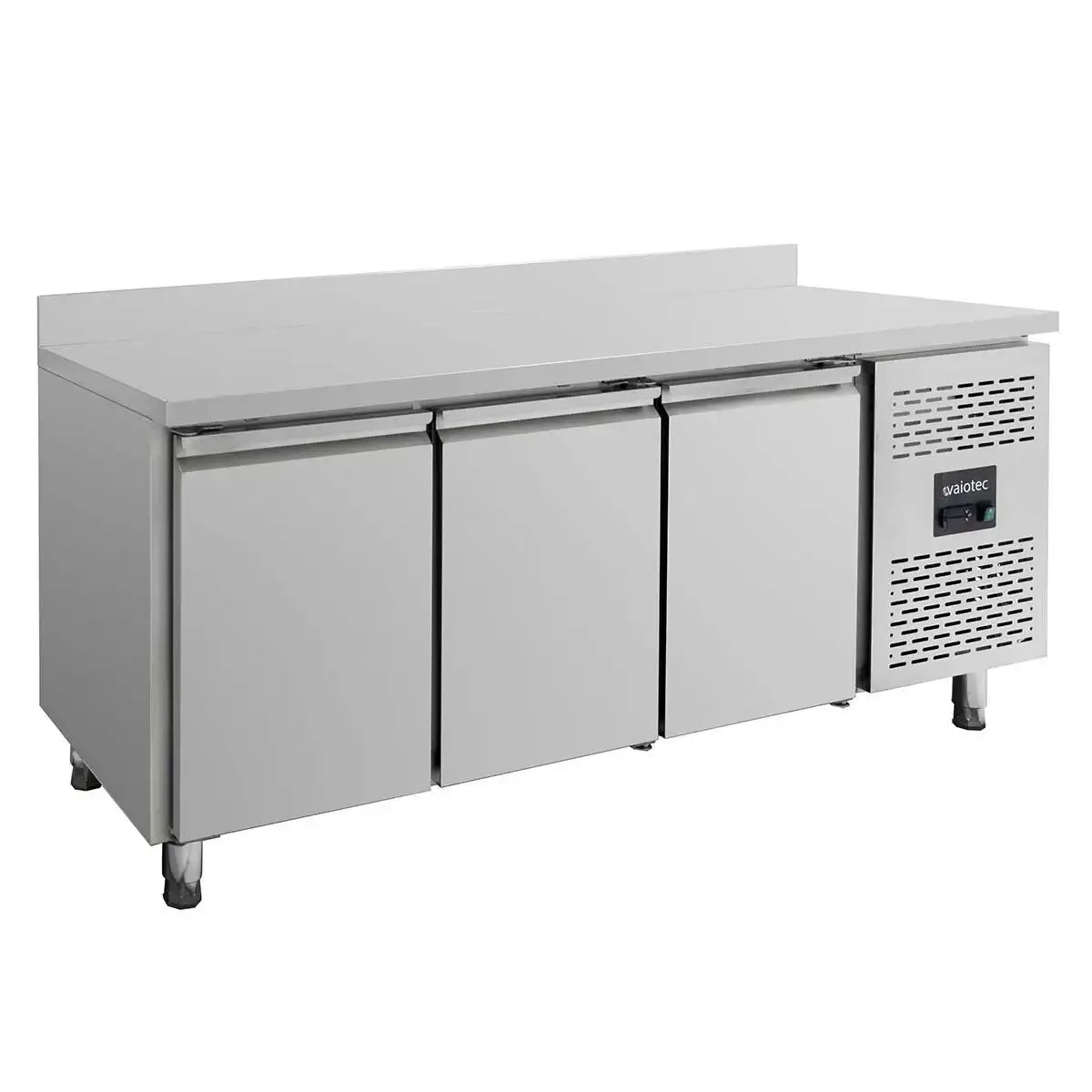 Edelstahl-Kühltisch mit 3 Türen für Gastronomie, professionelle Kühlung & Arbeitsfläche