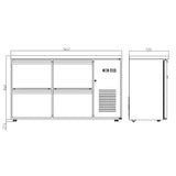 EASYLINE Barkühltisch schwarz / 4 Schubladen - 280 l