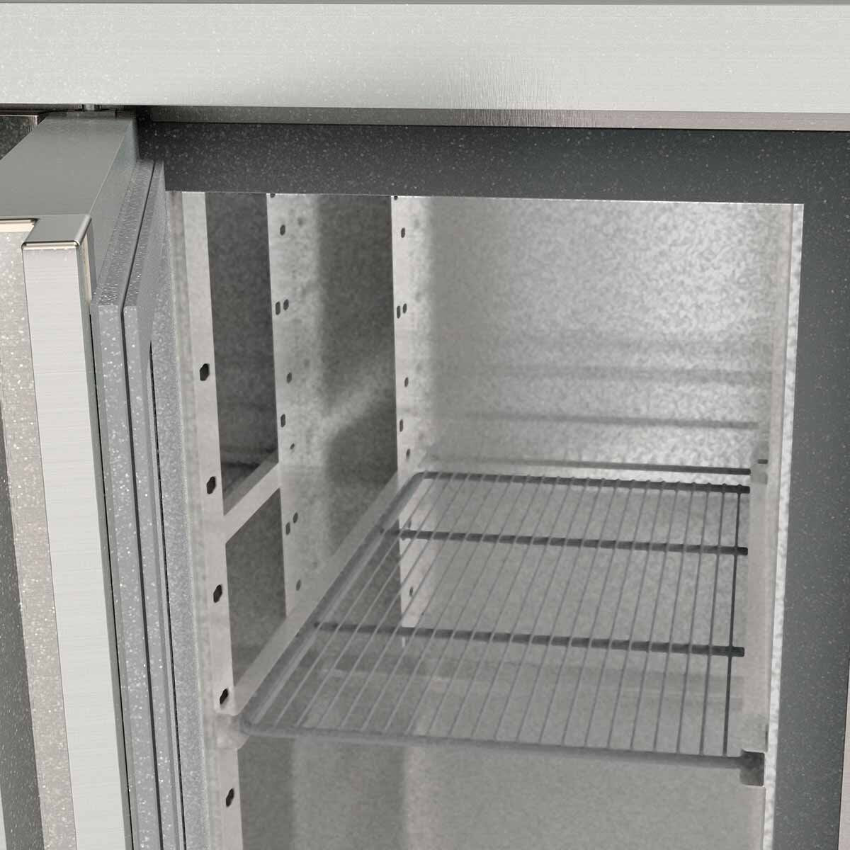 TOPLINE Kühltisch 700 / 2-fach GN1/1 mit 4 Schubladen & Aufkantung