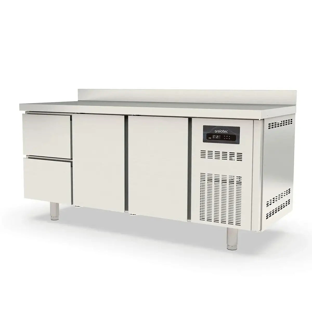 TOPLINE Refrigerated Table / 3-section GN1/1 with 2 Drawers / 2 Doors & Raised Edge, 1795 x 700 mm