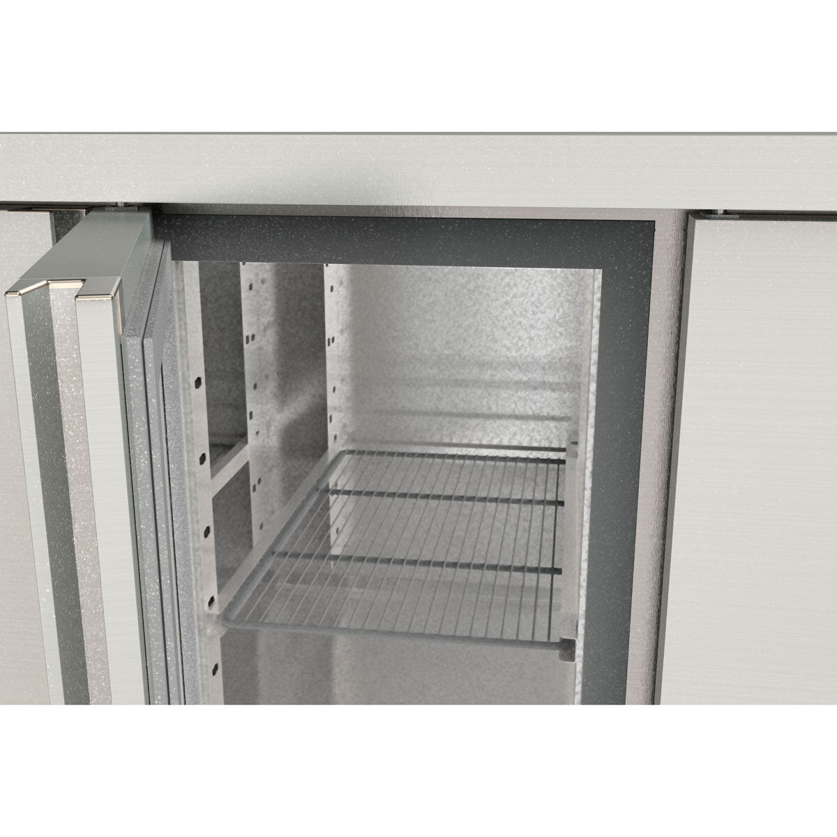 TOPLINE Tiefkühltisch 700 / 2-fach GN1/1 mit 2 Schubladen / 1 Tür & Aufkantung