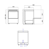 EASYLINE Geschirrspülmaschine 50x50 / 400 Volt - Modell: VT-E DW54 DRD