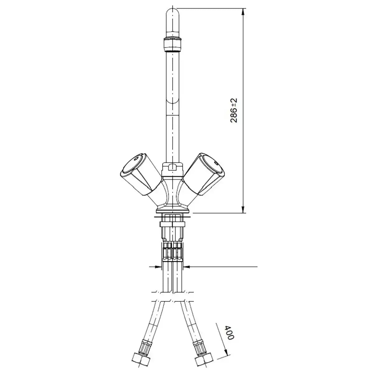 TOPLINE Mixer Faucet with Swivel Spout & 2 Mixing Valves - Single Hole