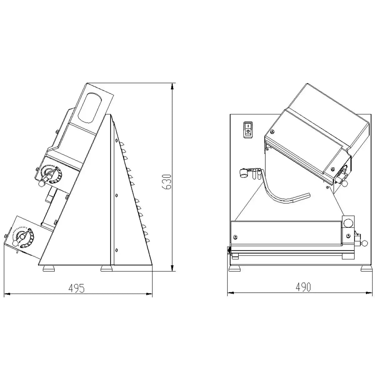 EASYLINE Teigausrollmaschine 30 cm schräg
