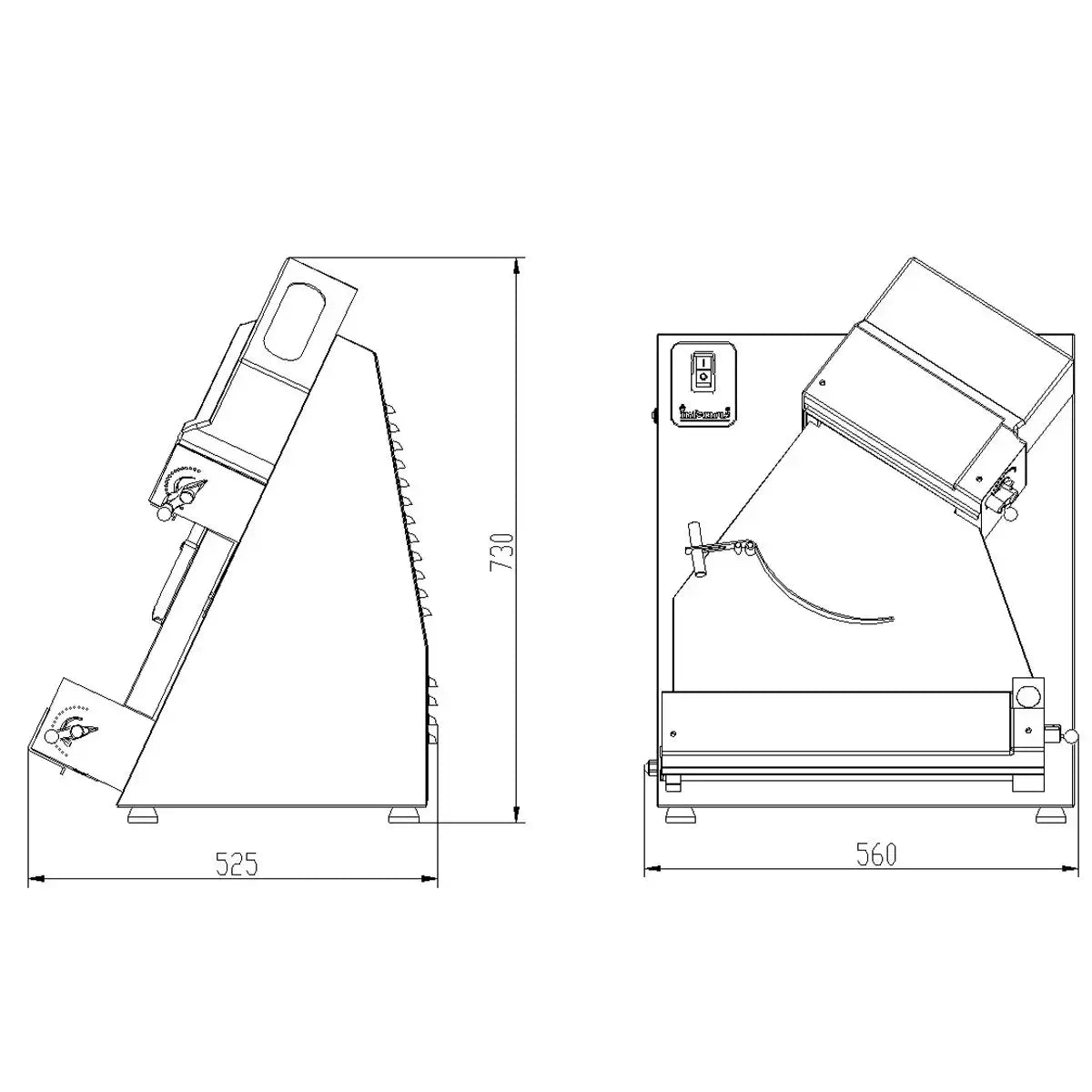 EASYLINE Dough Sheeter 40 cm angled