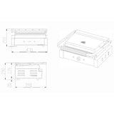 EASYLINE Elektro Kontaktgrill Breite 430 mm, oben & unten gerillt