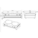 EASYLINE Elektro Crêpes Gerät 2 Platten