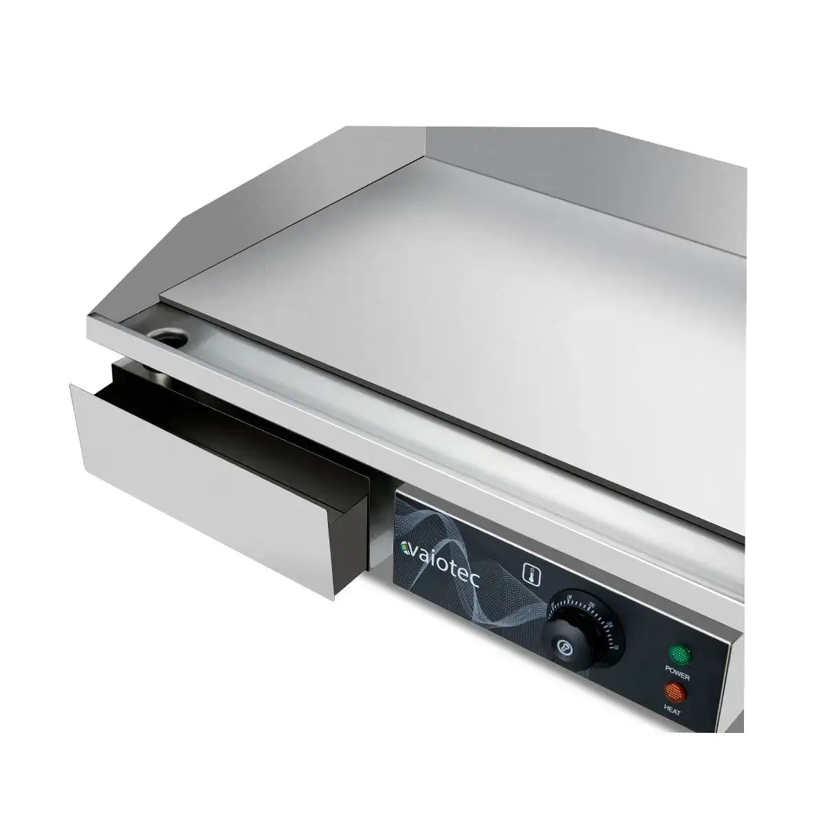 Elektrische Edelstahl Grillplatte von Vaiotec mit Temperaturregler und Schublade für Gastronomiebedarfe