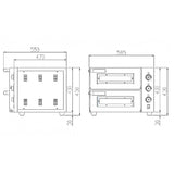 EASYLINE Elektro Pizzaofen mit 2 Backkammern