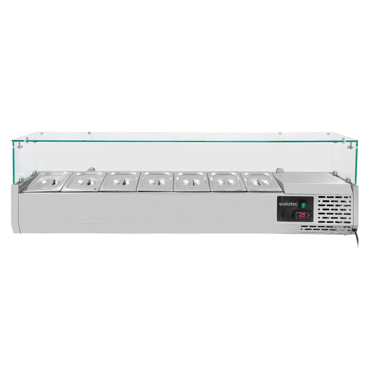EASYLINE Pizzakühltisch 800 / 2-türig "grau" inkl. Kühlaufsatz GN1/4