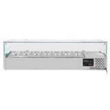 EASYLINE Pizzakühltisch 800 / 2-türig "grau" inkl. Kühlaufsatz GN1/4