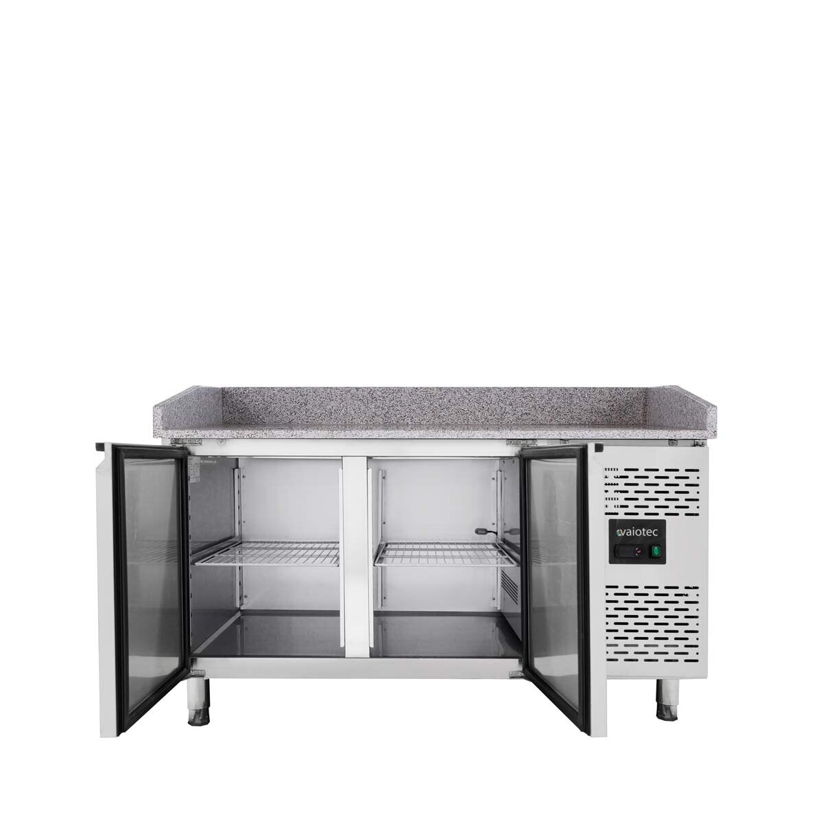EASYLINE Pizzakühltisch 800 / 2-türig "grau" inkl. Kühlaufsatz GN1/3