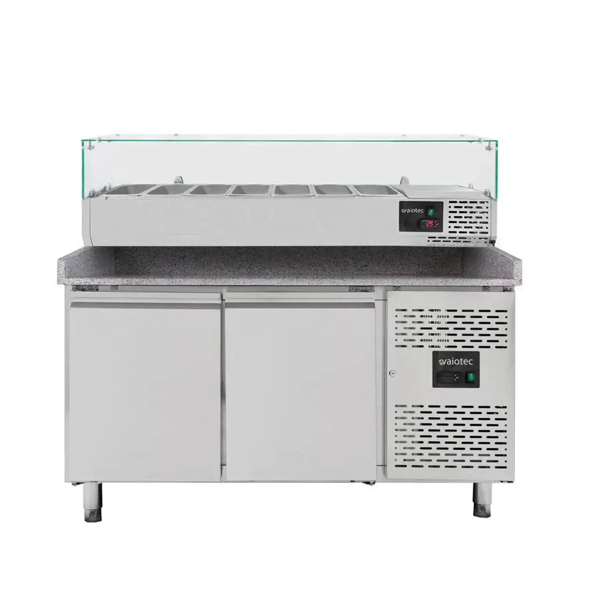 EASYLINE Pizza Refrigerated Table 800 / 2-door "gray" incl. Cooling Attachment GN1/4