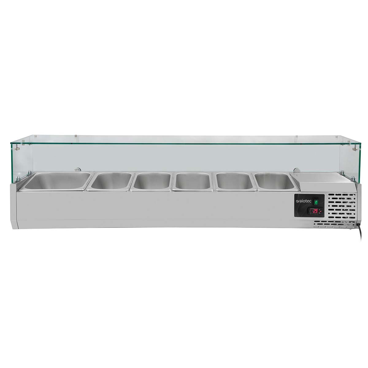 EASYLINE Pizzakühltisch 800 / 2-türig "grau" inkl. Kühlaufsatz GN1/3
