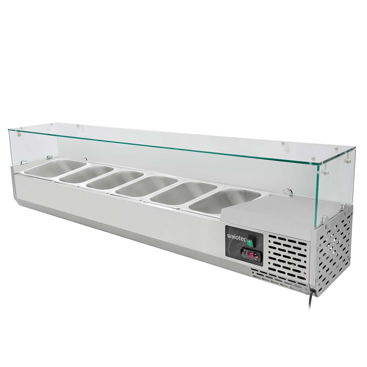 EASYLINE Pizzakühltisch 800 / 2-türig "grau" inkl. Kühlaufsatz GN1/3