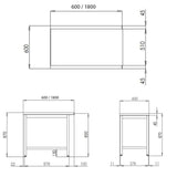 TOPLINE Ablauftisch 600, Anbauseite links oder rechts B:600